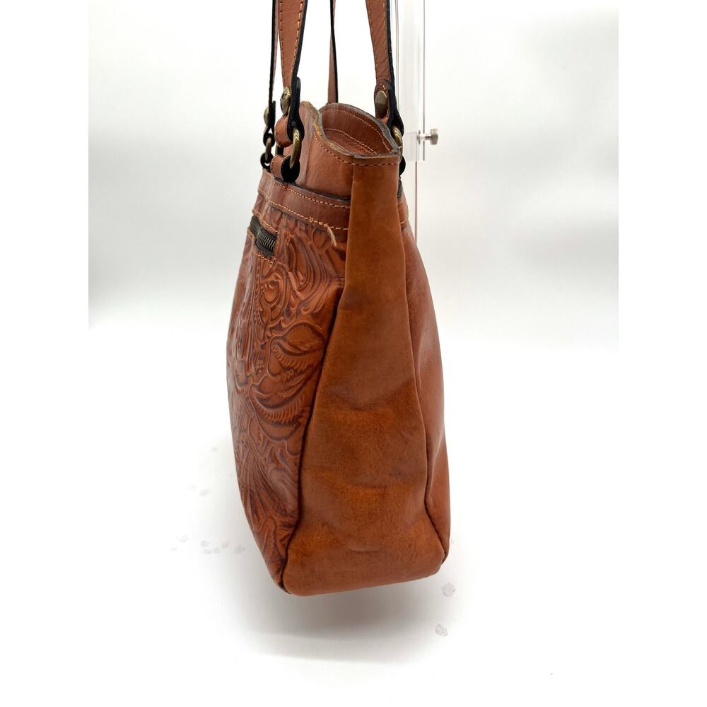 PATRICIA NASH Tooled Leather Poppy Tote, Embossed Florence Brown - Picture 6 of 13